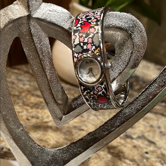 Coach Jewelry - COACH Scout Floral-Print Stainless Steel Bangle Bracelet Watch 18mm